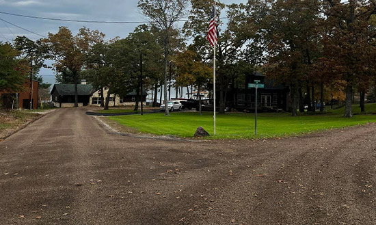 A road made with chip seal